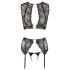Cottelli Bondage - ensemble lingerie dentelle 4 pièces noir - M