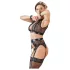 Cottelli Bondage - ensemble lingerie dentelle 4 pièces noir - L