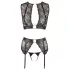 Cottelli Bondage - ensemble lingerie dentelle 4 pièces noir - L