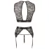 Cottelli Bondage - ensemble lingerie dentelle 4 pièces noir - L