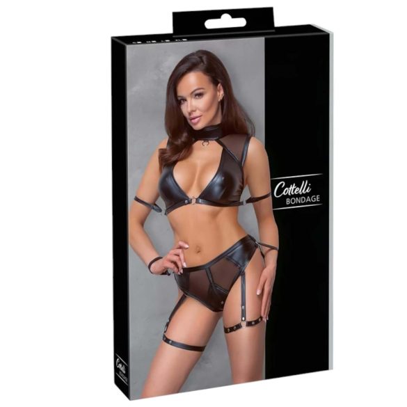Cottelli Bondage - Ensemble soutien-gorge avec filet (noir)