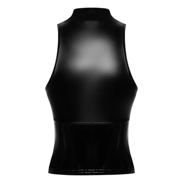 Noir - top zippé brillant (noir)
