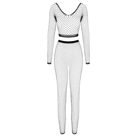 Cottelli - ensemble lingerie résille manches longues - noir - S-L