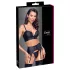 Cottelli - corset à fermeture éclair, porte-jarretelles et string (noir) - M