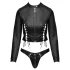 Cottelli - ensemble veste courte en similicuir et string (noir)