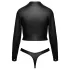 Cottelli - ensemble veste courte en similicuir et string (noir) - L