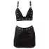Cottelli - ensemble top et minijupe en similicuir (noir) - M
