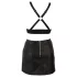 Cottelli - ensemble top et minijupe en similicuir (noir) - M