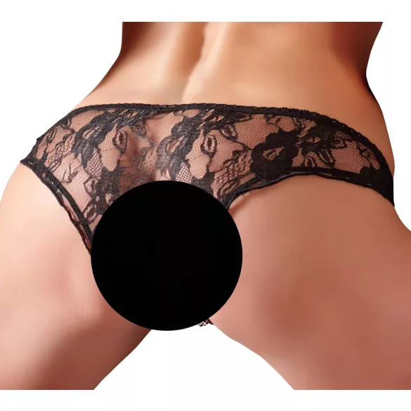 Cottelli - Culotte ouverte taille basse - noir - L