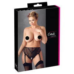   Cottelli Plus Size - culotte noire avec porte-jarretelles en dentelle - XXXXL