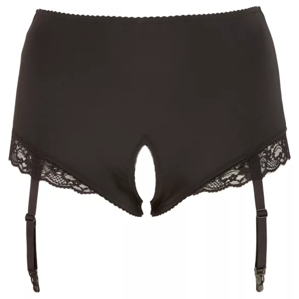 Cottelli Plus Size - Culotte ouverte avec porte-jarretelles (noir) - 4XL