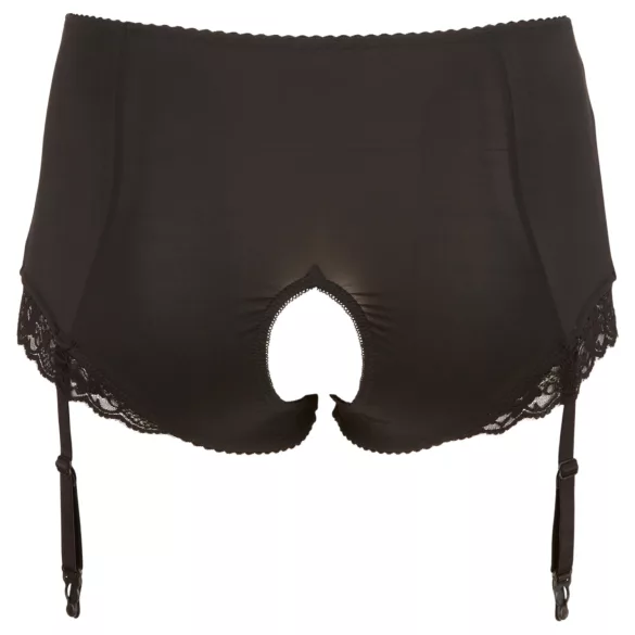 Cottelli Plus Size - Culotte ouverte avec porte-jarretelles (noir) - 4XL