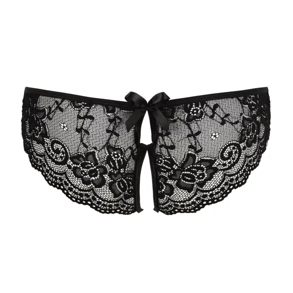 Cottelli - culotte ouverte femme dentelle nœud - noir - XL