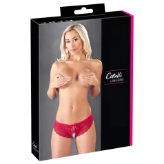 Cottelli - culotte ouverte femme avec nœud - rouge