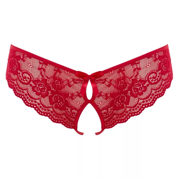 Cottelli - culotte ouverte femme avec nœud - rouge - L