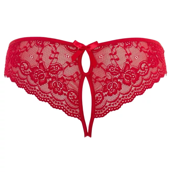Cottelli - culotte ouverte femme avec nœud - rouge - L