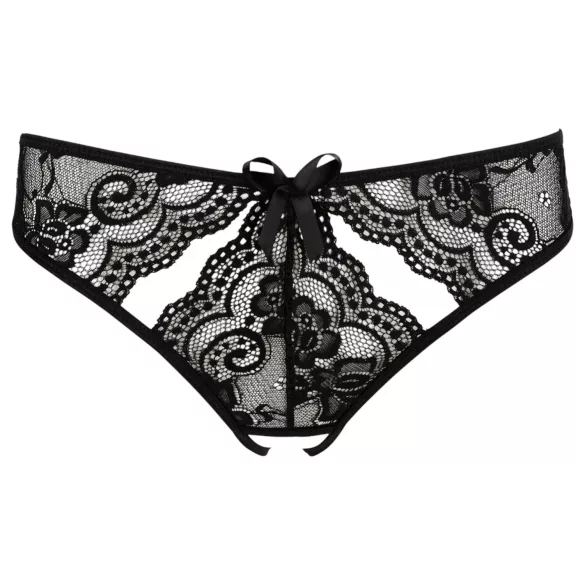NO:XQSE - culotte ouverte femme avec nœud - noir - XL