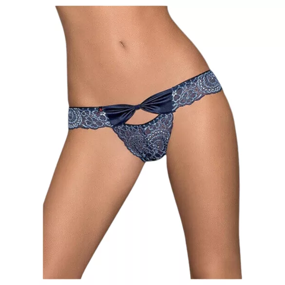 Obsessive Auroria - culotte femme brodée avec nœud - bleu - L/XL