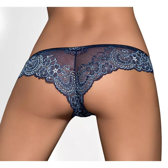 Obsessive Auroria - culotte femme brodée avec nœud - bleu - L/XL