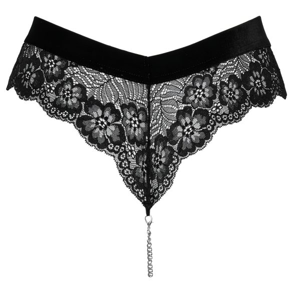 Cottelli Party - culotte en dentelle avec chaîne - noir - L