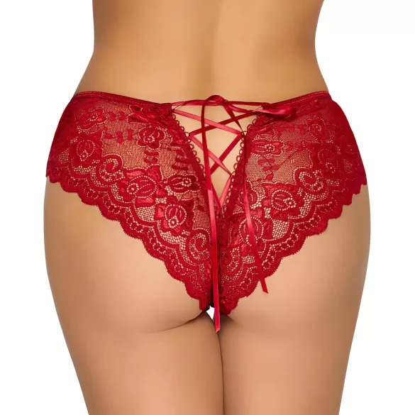 Cottelli - culotte ouverte en dentelle - rouge - L