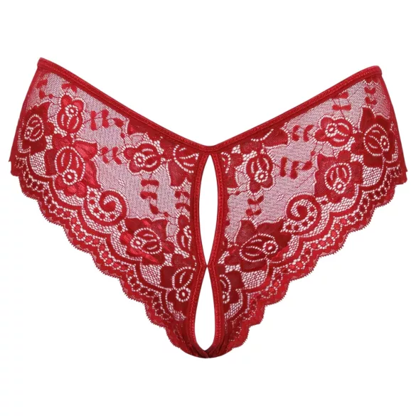Cottelli - culotte ouverte en dentelle - rouge - L