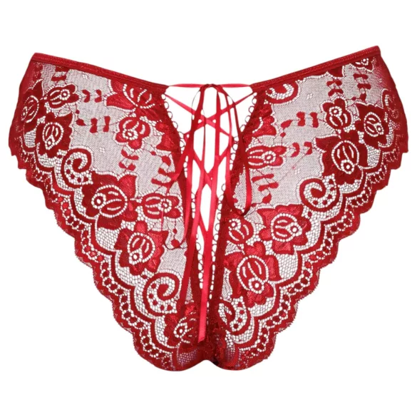 Cottelli - culotte ouverte en dentelle - rouge - L