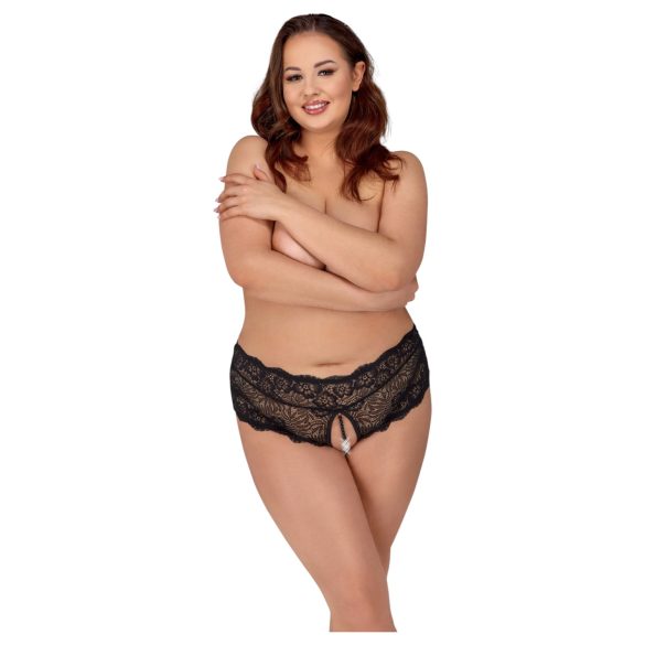 Cottelli Curves - culotte en dentelle ouverte (noir)