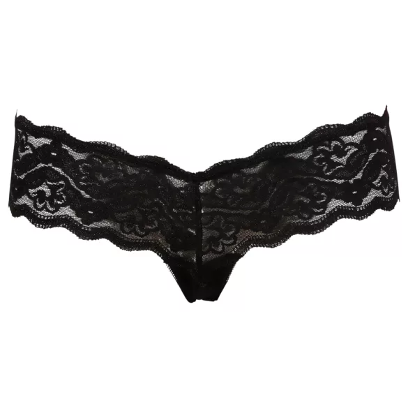 Cottelli - string en dentelle avec chaîne de perles cachée (noir) - L