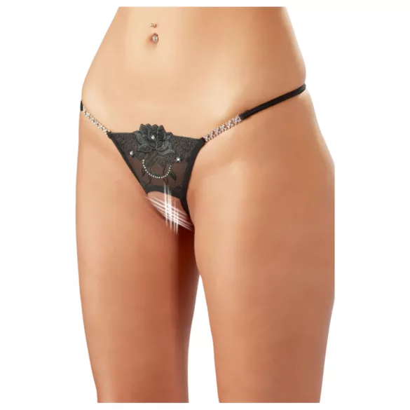 Cottelli - String ouvert - motif fleur scintillant - M/L