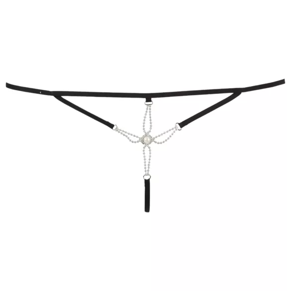 Cottelli - string ouvert femme avec strass - noir - M/L