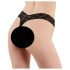 Cottelli - String dentelle double perles (noir) - M