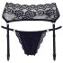 Cottelli - porte-jarretelles en dentelle et string - noir - M