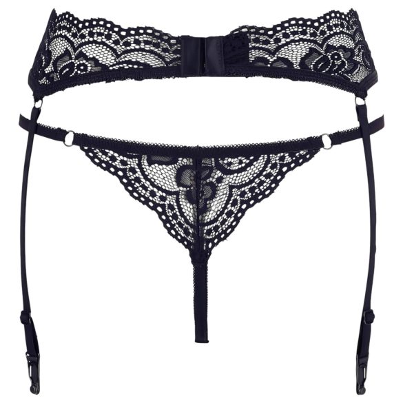 Cottelli - porte-jarretelles en dentelle et string - noir - M