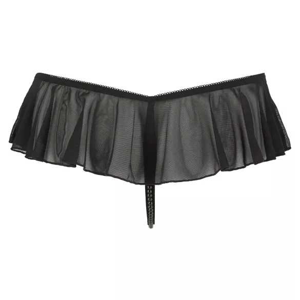 Cottelli - string ouvert perlé avec volants - noir