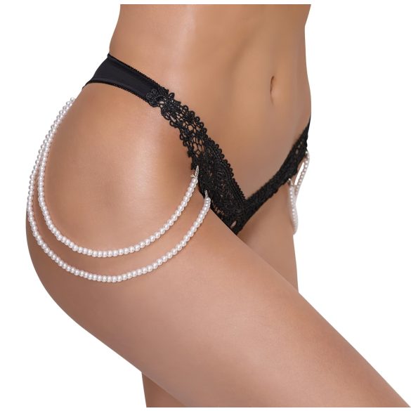 Cottelli - string perlé brodé de luxe (noir) - M/L