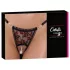 Cottelli - string perlé luxueux à motif rose - noir - M/L
