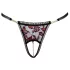 Cottelli - string perlé luxueux à motif rose - noir - M/L