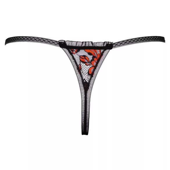 Cottelli - string perlé luxueux à motif rose - noir - M/L
