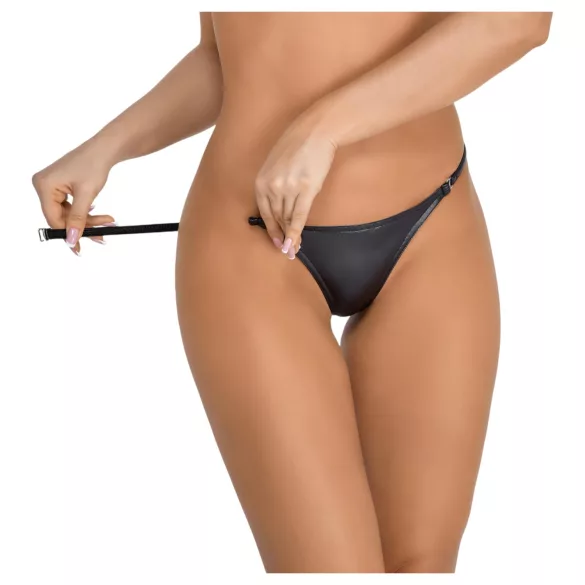 Noir - string femme effet brillant - noir - L/XL