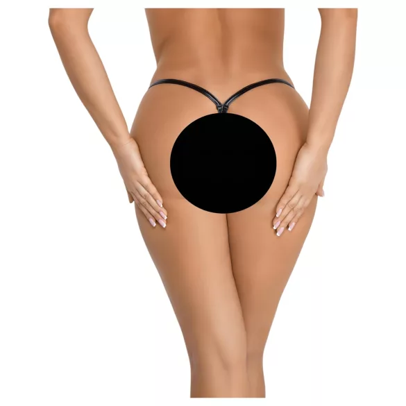 Noir - string femme effet brillant - noir - L/XL