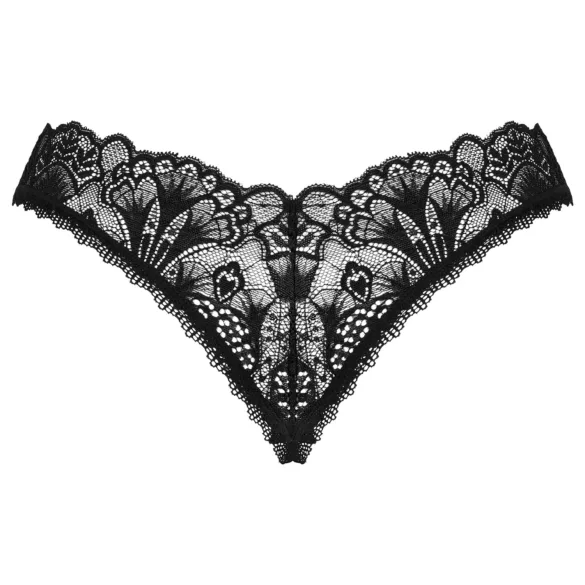 Obsessive - string ouvert dentelle - noir - XL/XXL