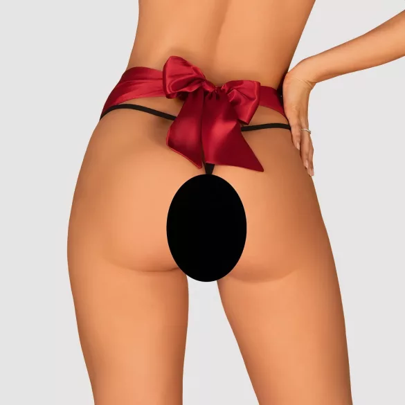 Obsessive - string sexy - nœud décoratif - rouge - L/XL