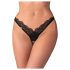 Obsessive - string femme transparent dentelle - noir