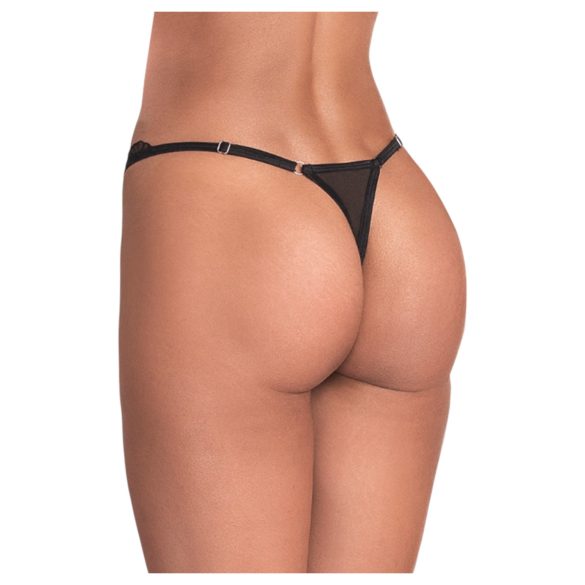Obsessive - string femme transparent dentelle - noir