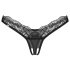Obsessive - string femme transparent dentelle - noir