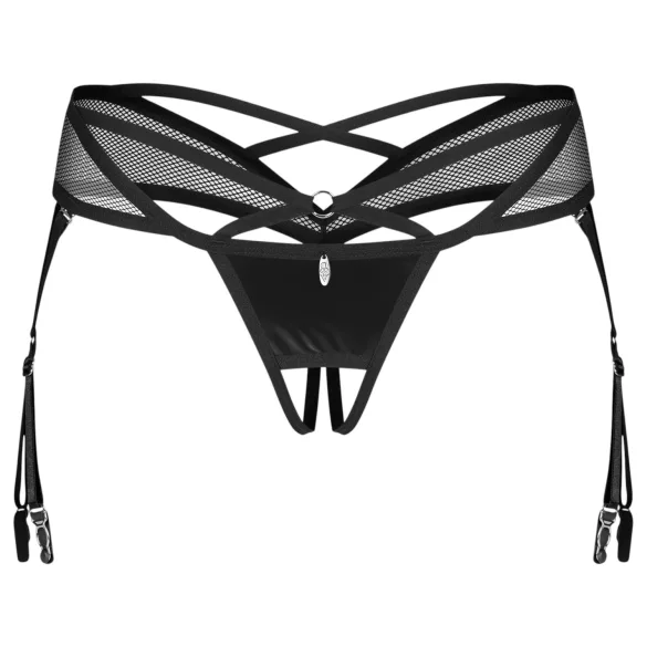 Obsessive Dominna - porte-jarretelles à lanières - noir - L/XL