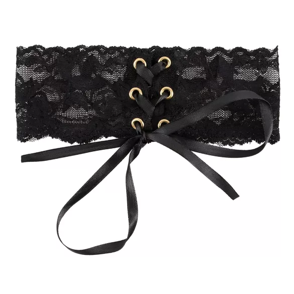 Cottelli - Collier large dentelle à lacets - noir