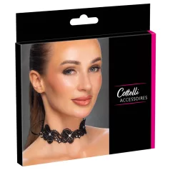 Cottelli - collier tour de cou dentelle perles - noir