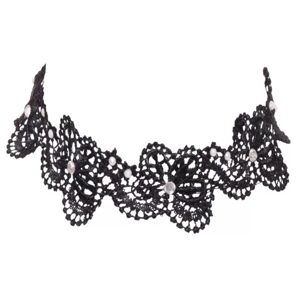 Cottelli - collier tour de cou dentelle perles - noir